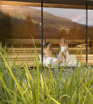 Sauna World_ Blick in Kristall Sauna | © Alpentherme Gastein/Marktl Photography